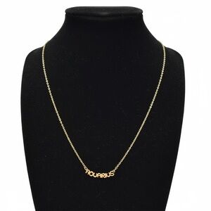 Gold Tone Aquarius Zodiac Necklace